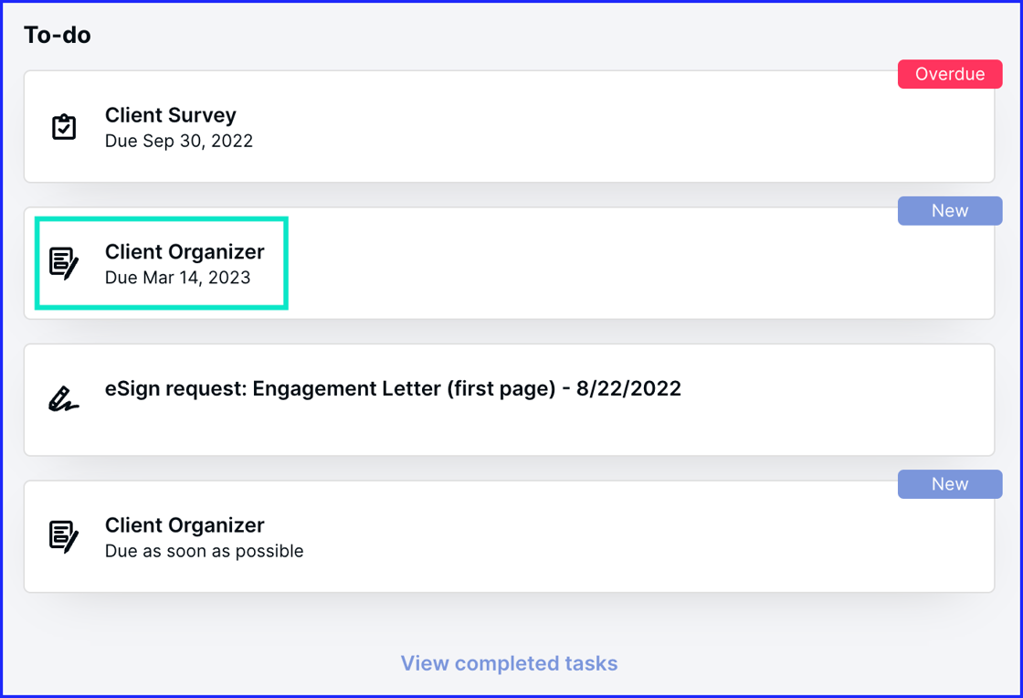 Select Organizer Screen